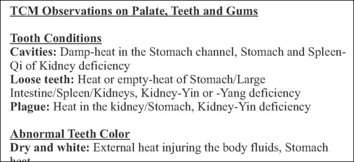 Holistic Dental Acupuncture Chart